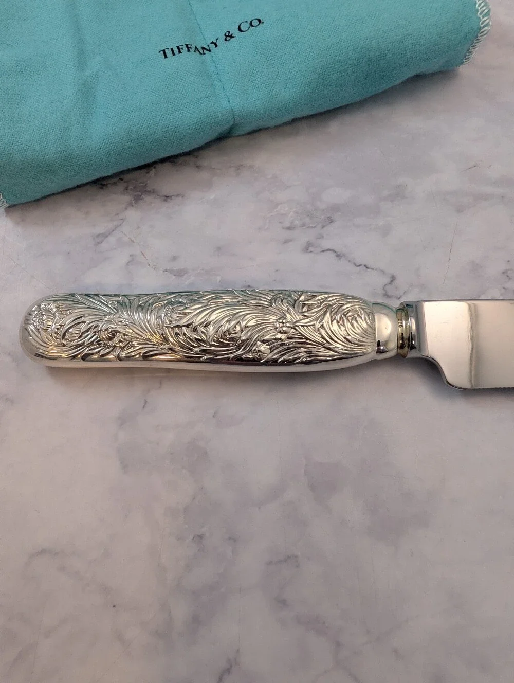 Tiffany & Co. Chrysanthemum Sterling Silver Cake Knife 12.5